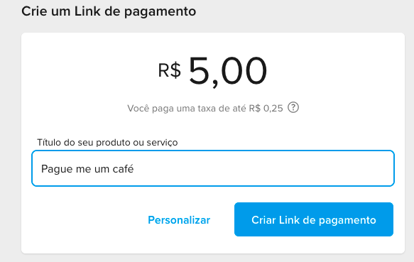 Criar link de pagamento Criar link de pagamento